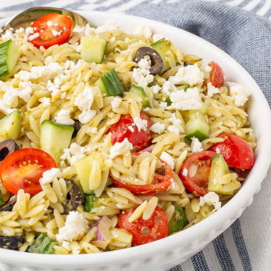 Easy Orzo Pesto Salad