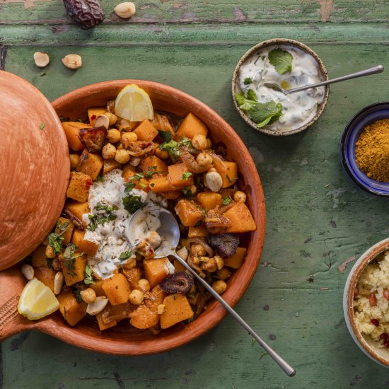 Pumpkin and chickpea tagine