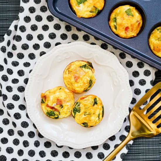 Spinach Cheese and Bacon Egg Bites