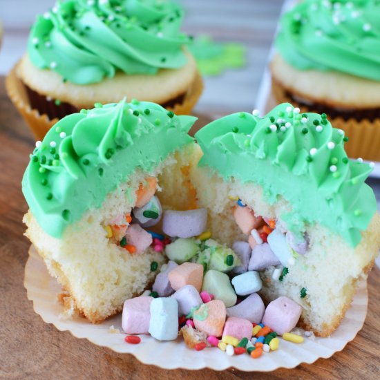 Magical Lucky Charms Cupcakes