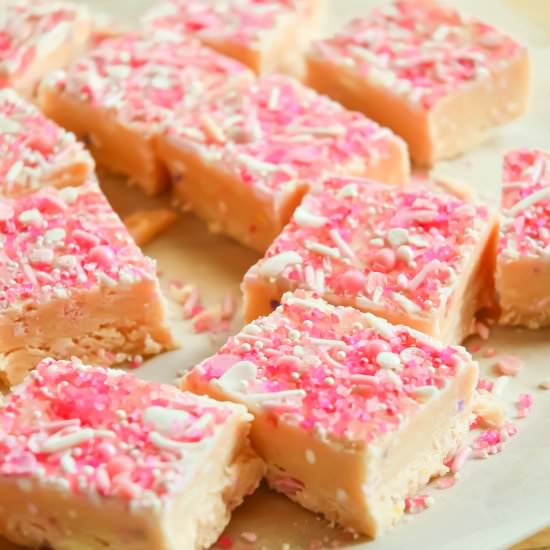 White Chocolate Funfetti Fudge