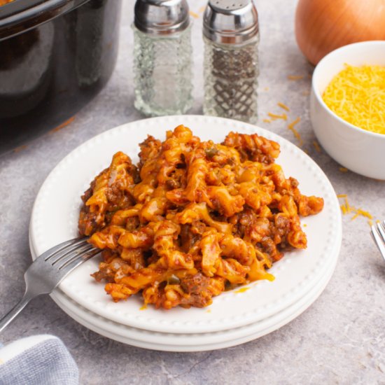 Crockpot Sloppy Joe Casserole