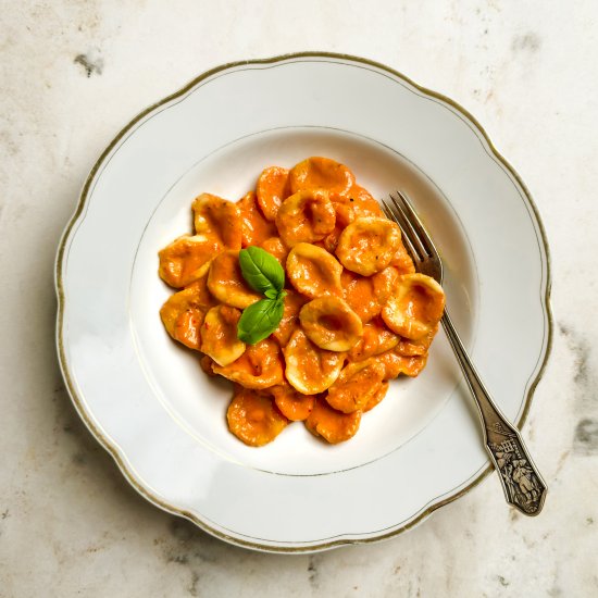 Orecchiette With Red Pepper Sauce