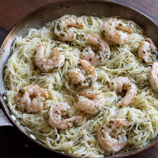 Creamy Lemon Shrimp Scampi Pasta