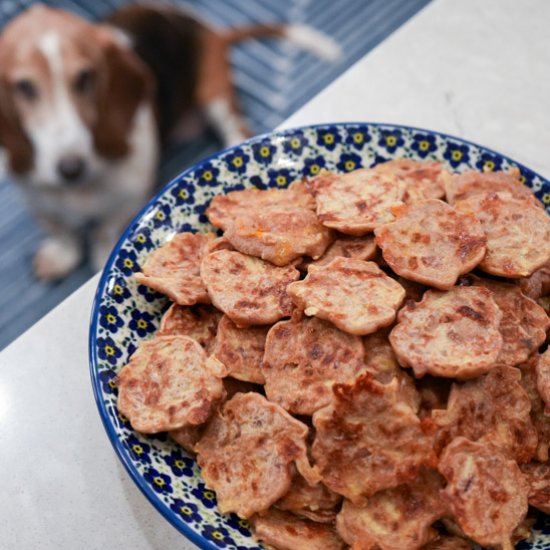 Apple Cheddar Bacon Pancakes for Dogs