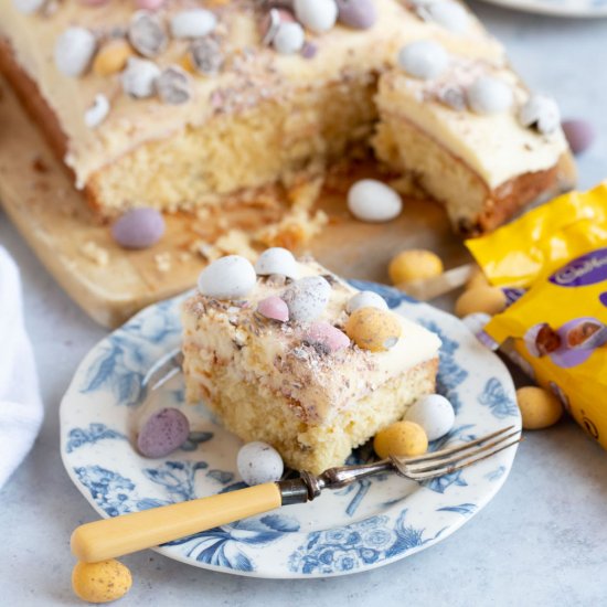 Mini Egg Traybake Cake