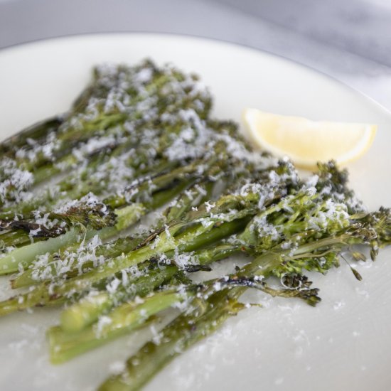 Oven roasted broccolini with lemon