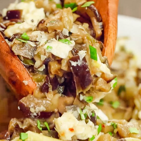 Quick Eggplant & Mushroom Pasta