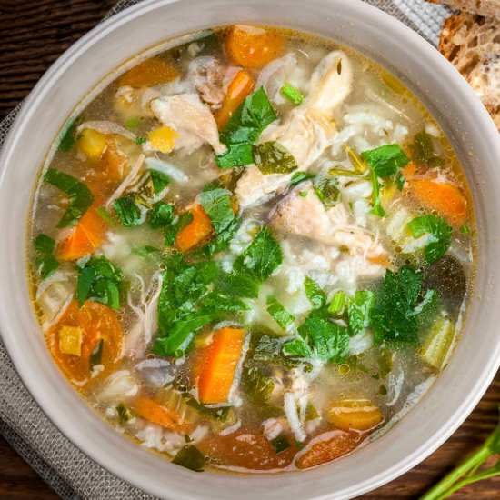 Leftover Turkey and Rice Soup