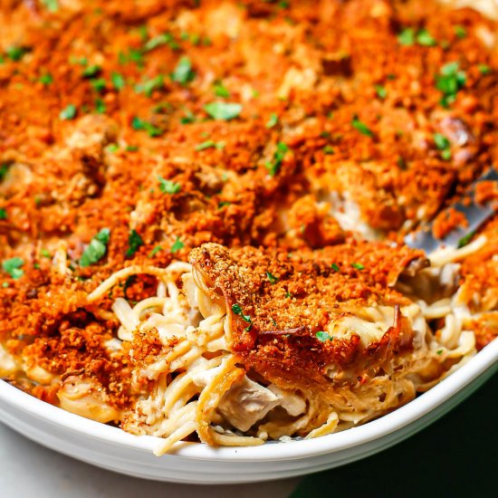 Healthy chicken tetrazzini