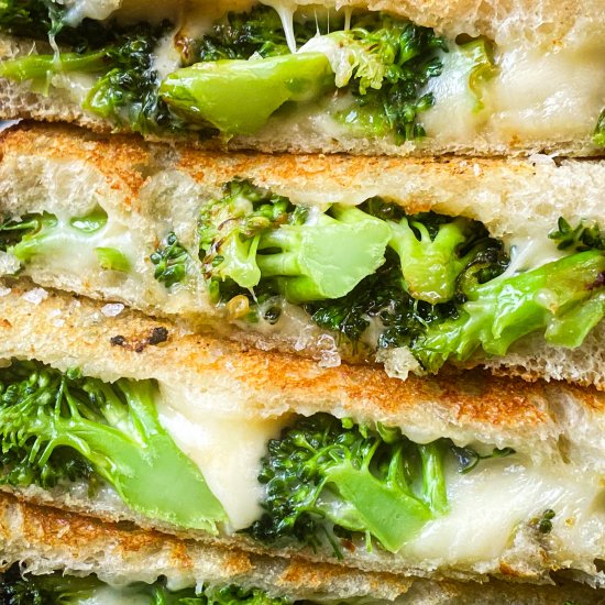 Garlic, Broccoli Grilled Cheese