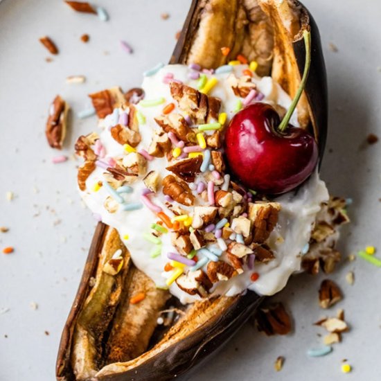 Air Fryer Breakfast Banana Split