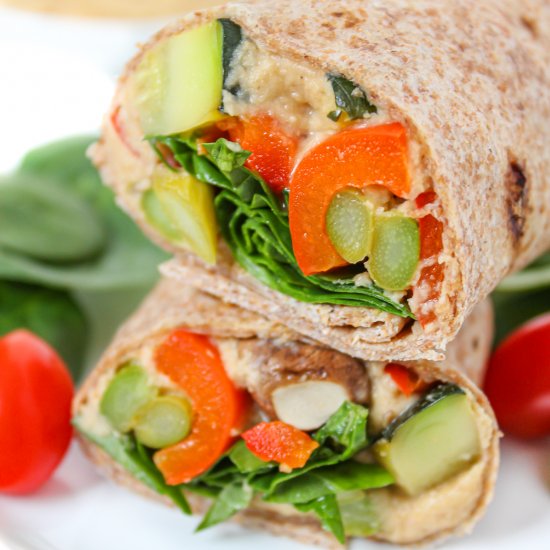 Roasted Veggie Wrap with Hummus