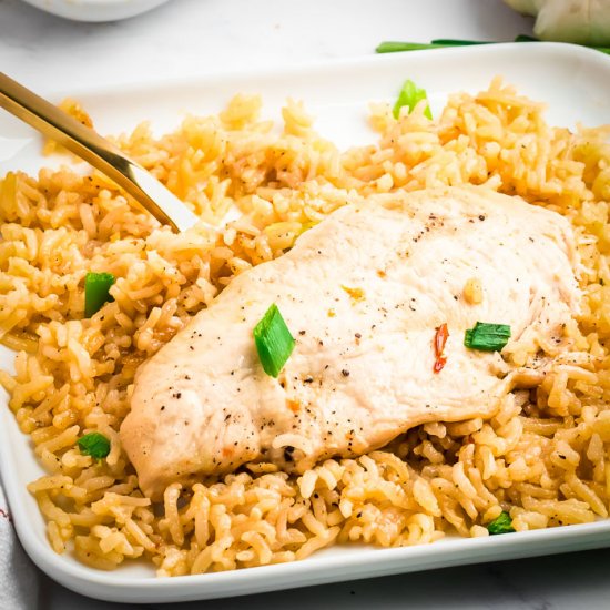 One Pot Garlic Chicken with Rice