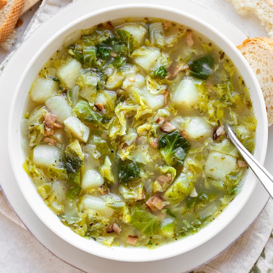 Brussels Sprout Soup with Bacon