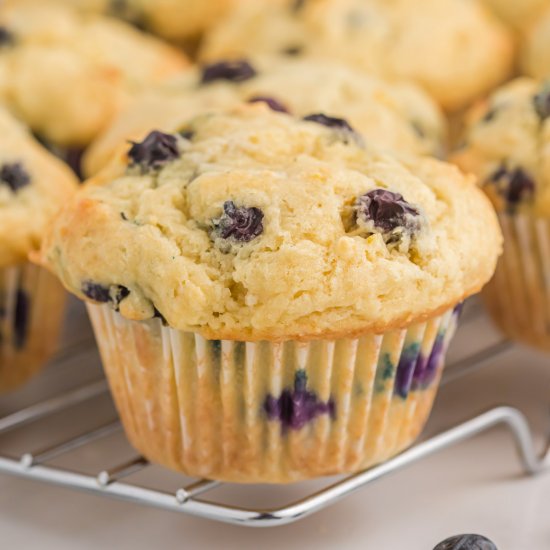 Sour Cream Blueberry Muffins