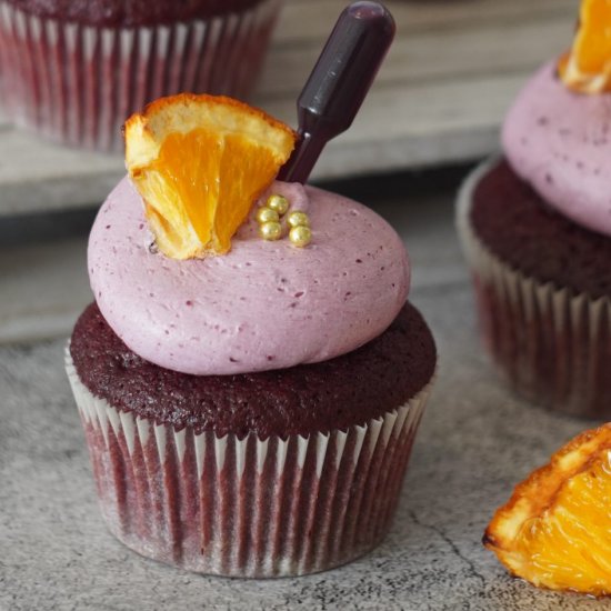 Red Velvet Mulled Wine Cupcakes