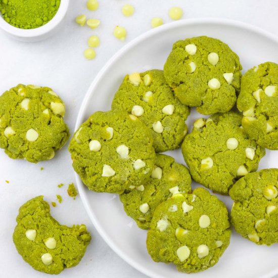 Matcha Cookies with Almond Flour