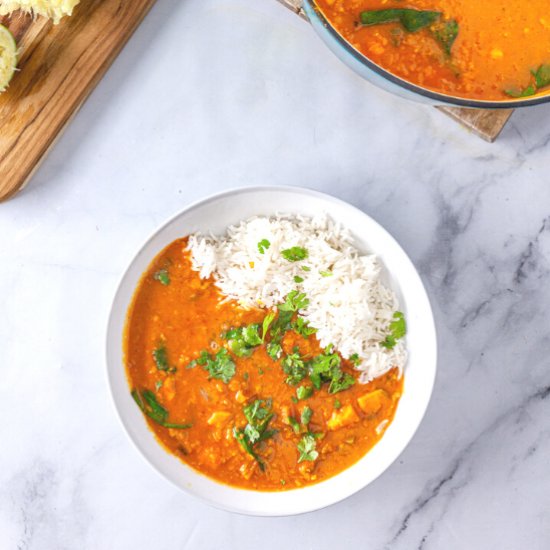 Red Curry Lentils With Sweet Potato