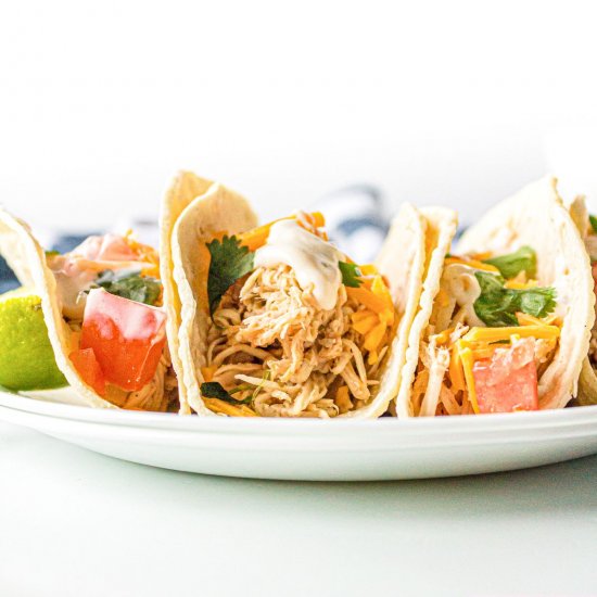 Crockpot Shredded Chicken Tacos