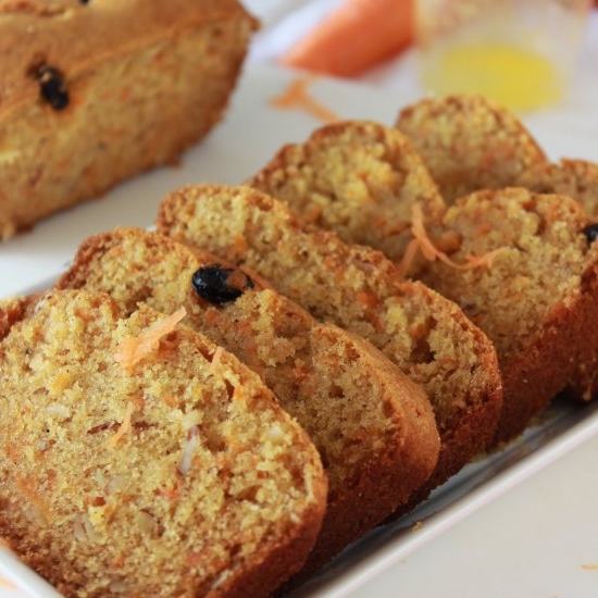 EGGLESS CARROT ORANGE LOAF CAKE