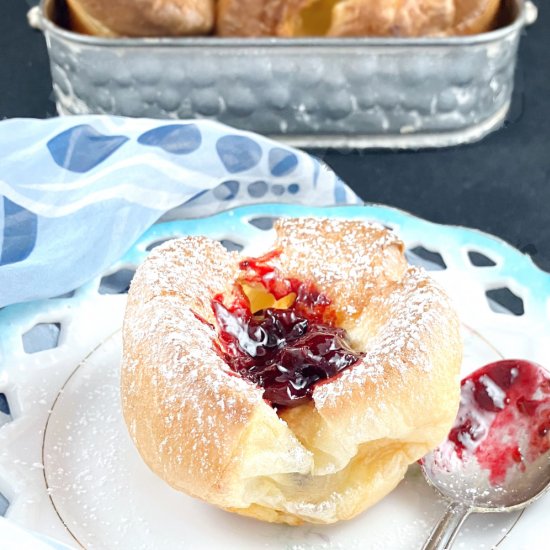 Yorkshire Pudding and Blueberry Jam