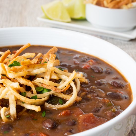 Black Bean and Roasted Poblano Soup