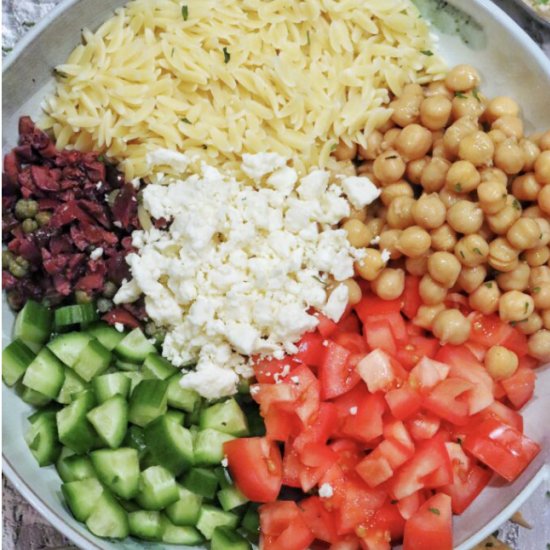 Greek Vegetarian Orzo Bowls