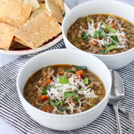 Spicy Sausage Lentil Soup