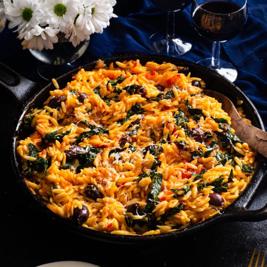 Sweet Potato Harissa Orzo