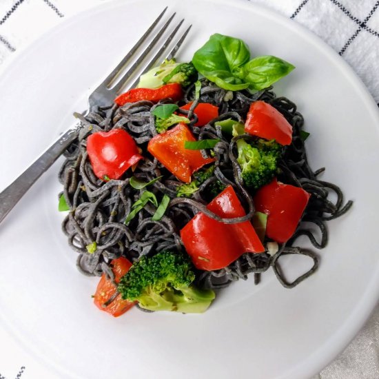 High Protein Pasta with Red Peppers