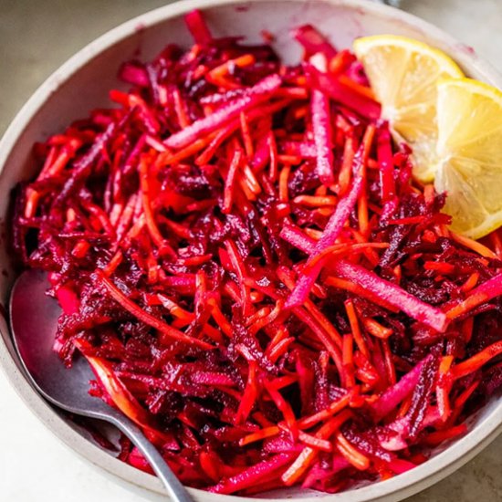 Raw Beet Salad w Apples and Carrots