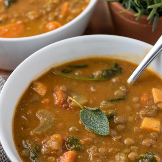 Vegan Pumpkin Lentil Soup