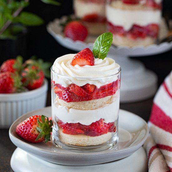 Strawberry And Cream Trifle Cups