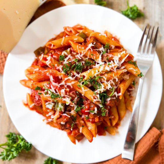 Spanish Garlic & Chorizo Pasta