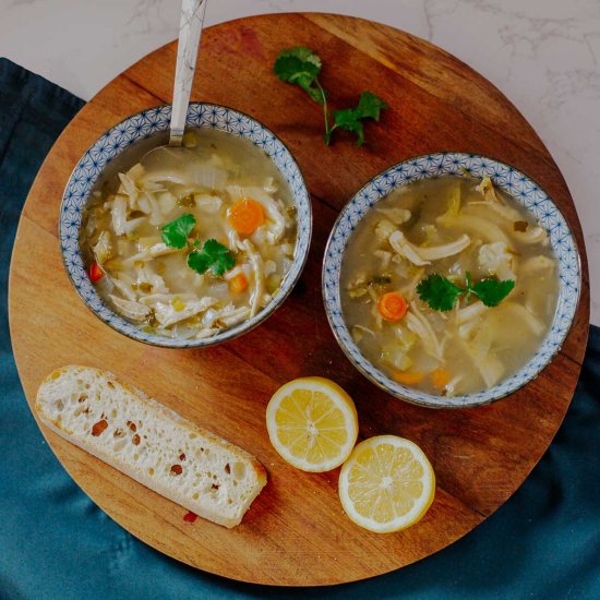 Lemon Coriander Soup with Chicken