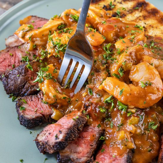 Cajun Steak and Shrimp Etouffee