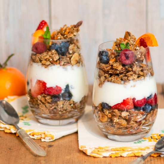 Yummy Orange Granola Parfaits