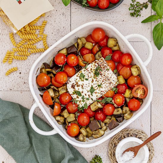 Baked Feta Pasta with Eggplant