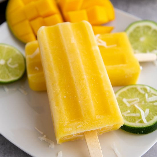 Mango Coconut Lime Popsicles