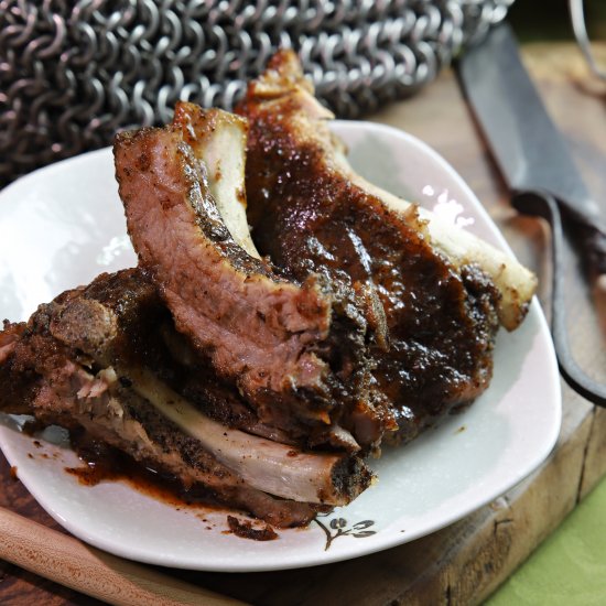 honey-braised boar ribs