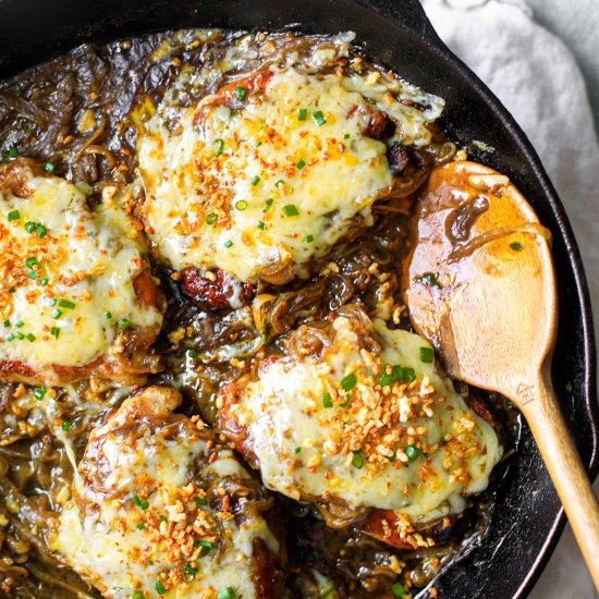 french onion pork chops