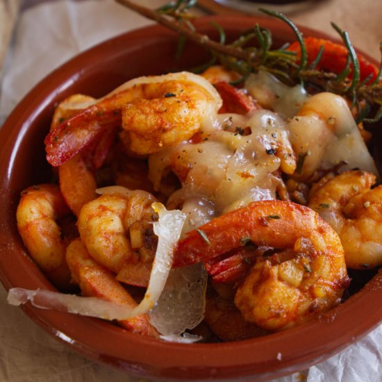 Garlic Shrimp with Manchego Tapas