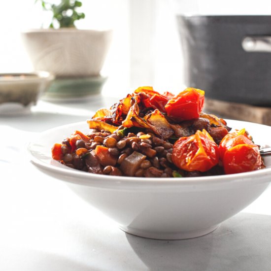 French Lentils Braised in Red Wine