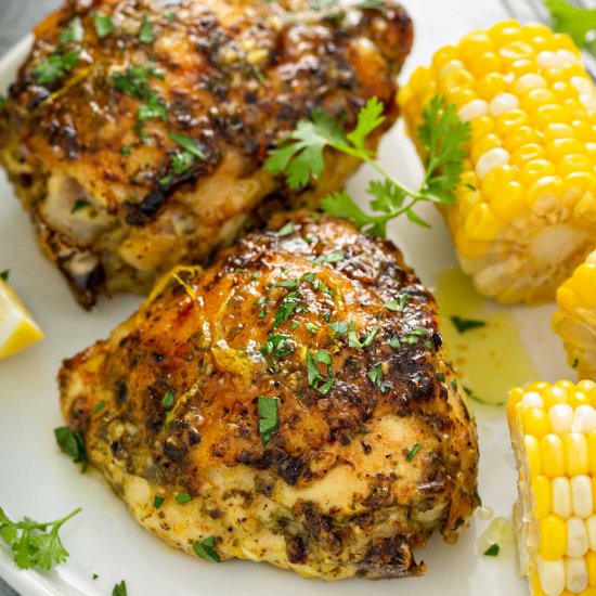 Lemon Herb Roasted Chicken Thighs