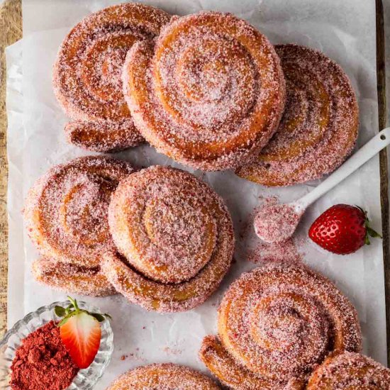 Strawberry Donut Scrolls