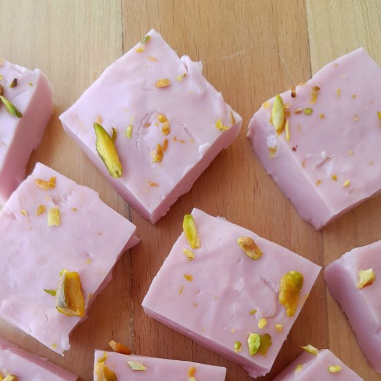 Rose coconut pudding bites