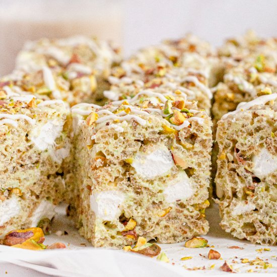 Pistachio Rice Krispie Treats