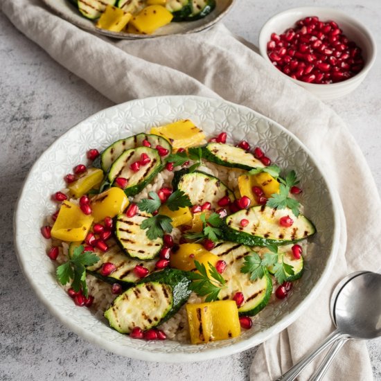 Brown Rice Salad with Grilled Veg