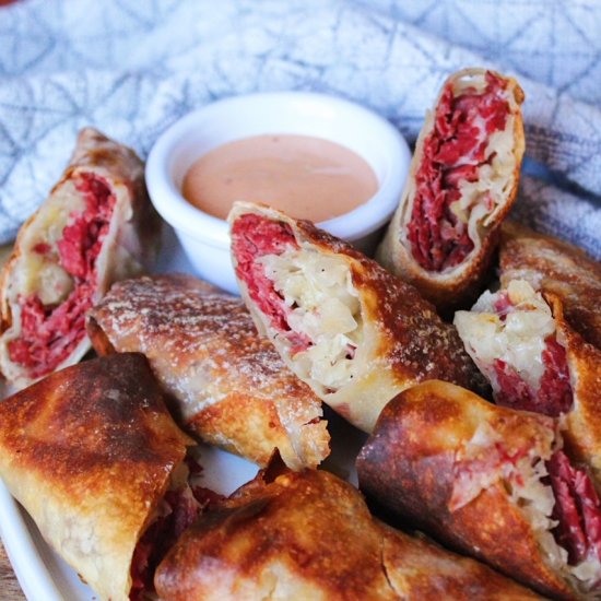 Easy Reuben Egg Rolls